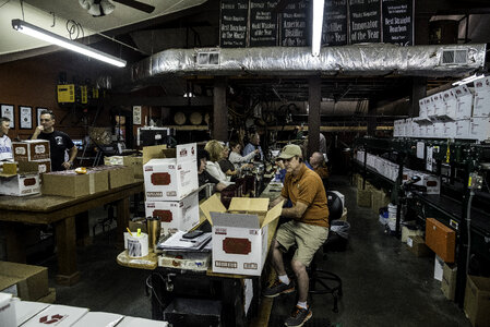 Workers Packaging Whiskey at Buffalo Trace Distillery, Kentucky