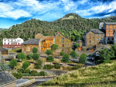 Buildings architecture mountains photo