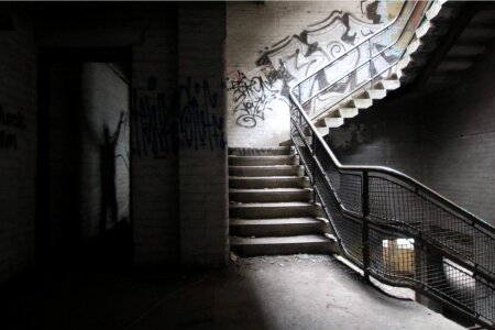 Abandoned banister handrail photo