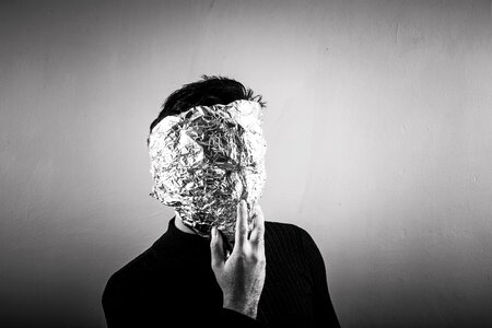 Foil mask person photo
