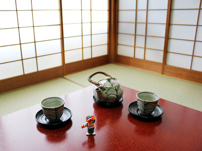 Japanese traditional tea set photo