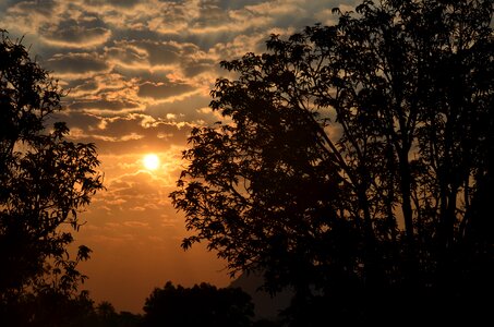 Sunlight clouds silhouettes