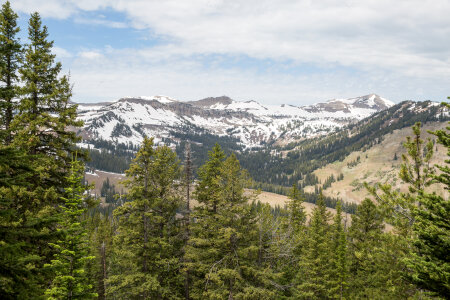 Granite Canyon with snow in Grand Teton National Park photo