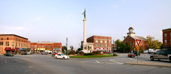 Traffic Circle in Downtown Angola, Indiana photo