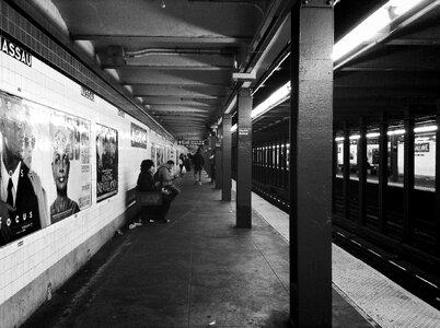 Urban underground black and white photo