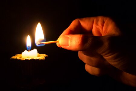 Black candle candlelight