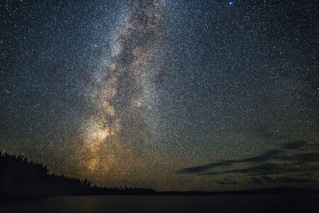 Night Sky Stars Over Lake photo