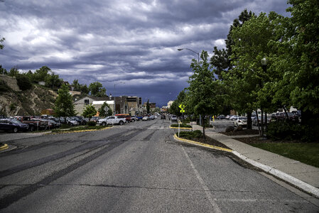 Sky, cars, and road in Helena, Montana