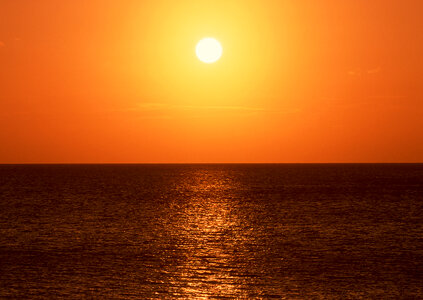 Beautiful sunset above the sea photo