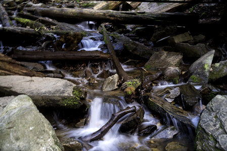 Flowing Water with mini-falls at Mingus Falls, North Carolina