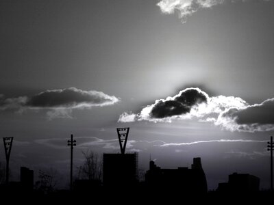 Black And White building dusk photo