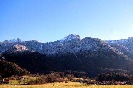 Kampenwand mountain peak snow photo