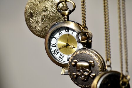 Analog Clock brass hanging photo