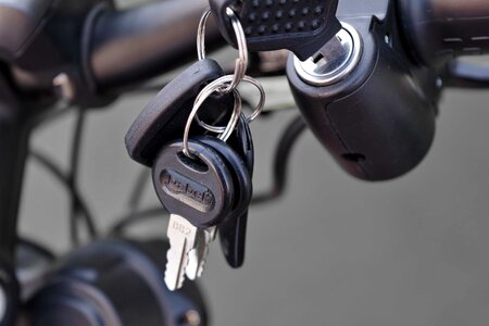 Motorcycle steering wheel key photo