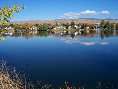 Town on the shore of the lake landscape in Boise, Idaho