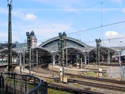 Railway station railway catenary photo