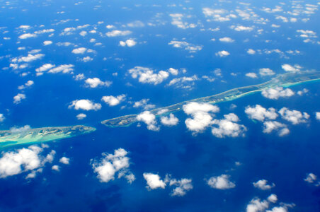 Sky and Clouds over the Landscape of the Maldives photo