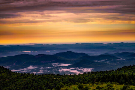 Sunrise and Daybreak over the Hills in North Carolina photo