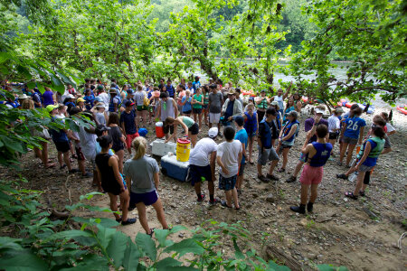 Student Climate and Conservation Congress youth gathered along the Potomac River