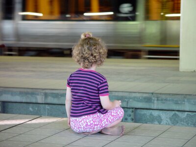 S bahn railway station purple photo