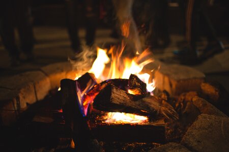 Logs camping outdoors photo
