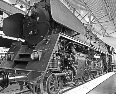 Black And White engine locomotive photo