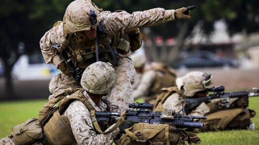 US Marines on the battlefield photo