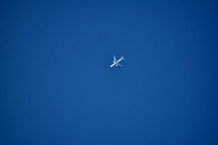 Aircraft blue sky distance photo