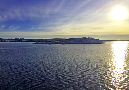 Landscape of George's Island with sky in Halifax, Nova Scotia photo