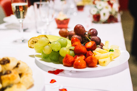 Fruit platter on a wedding party photo
