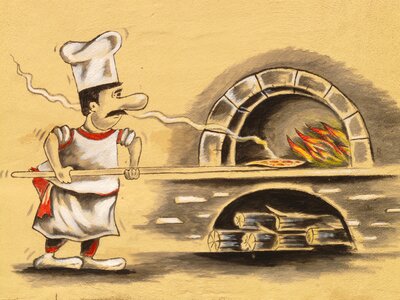 Pizza maker pizzeria pizza oven photo