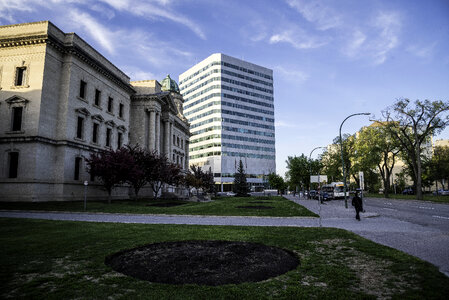 Buildings and Sidewalk in Winnipeg photo