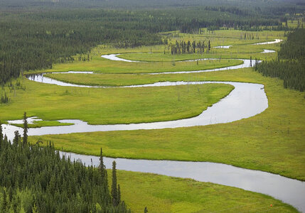 Aerial view of waterways photo