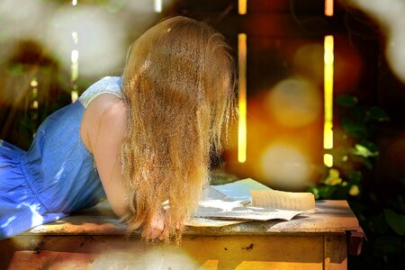 Girl long hair letters