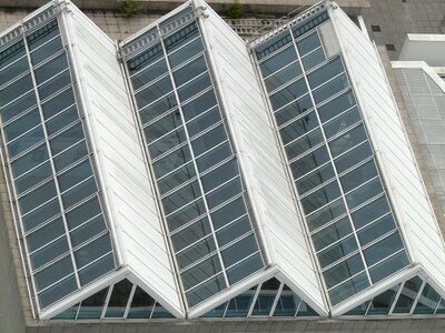 Glass roof glass aufblick