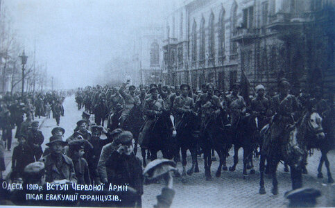 Bolshevik troops entering Odessa, Ukraine
