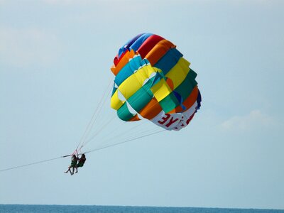 Flying bird's eye view paragliding