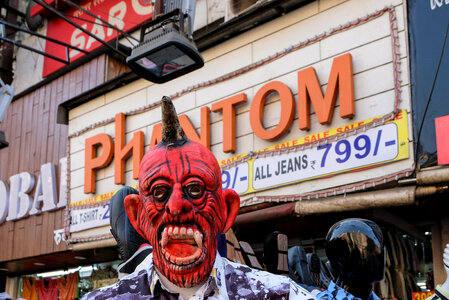 Mannequin With a Red Monster Mask photo