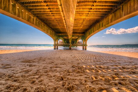 Beach sand bridge photo