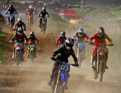 Motor Cross Riders on the course photo
