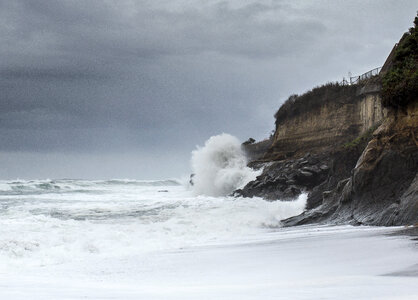 Waves Crashing Rocks photo