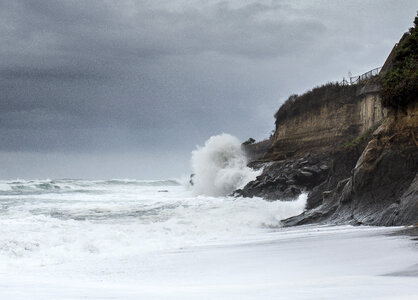 Waves Crashing Rocks