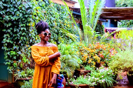 Woman in garden photo