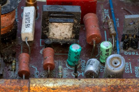 Old printed circuit board rust