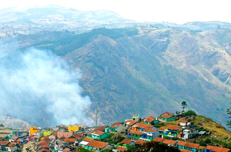Hills smoke view photo