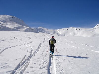 Skitouren goers outdoor winter sports photo