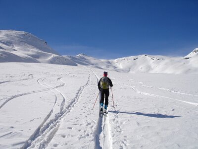 Skitouren goers outdoor winter sports