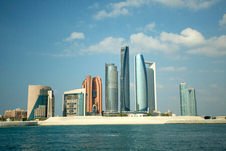 Skyscrapers and skyline of Abu Dhabi in United Arab Emirates, UAE photo