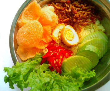 Nasi uduk traditional Indonesian Food photo