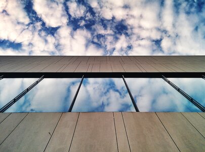 Clouds reflection architecture photo